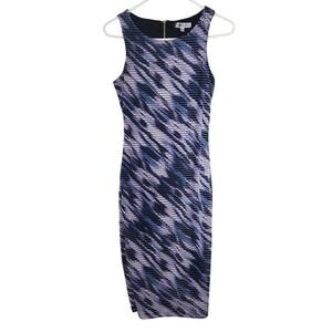Jennifer Lopez Women's Blue Purple Abstract Textured Sheath Dress Size 4 JLo 231
